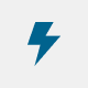 Ein einfaches blaues Blitzsymbol auf einem hellgrauen Hintergrund.